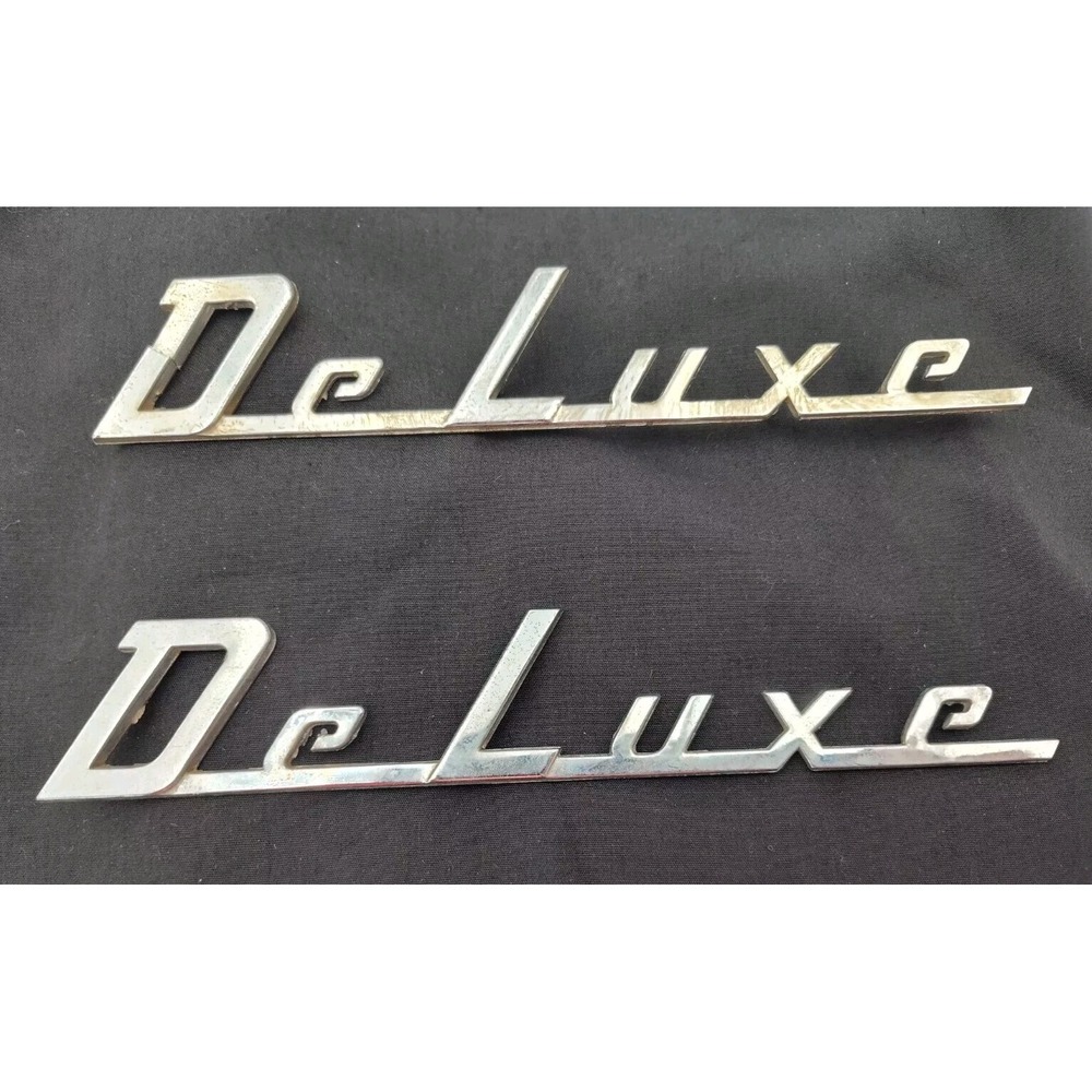 1949 Chevrolet DELUXE Original Sides‎ Emblems SET-2 VTG Metal SEE B23.0DA674675